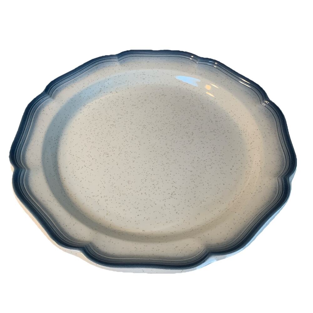 Mikasa Country Club CA500 Serving Platter Scalloped Blue Edge Japan 12” MINT